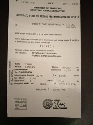 Motore Fuoribordo Tomos