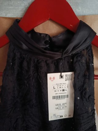 Top Asimétrico Lentejuelas Zara Talla L