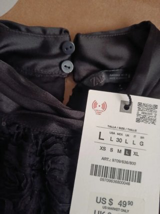 Top Asimétrico Lentejuelas Zara Talla L