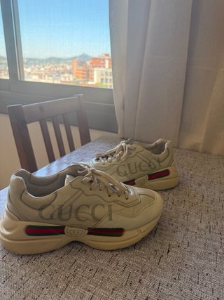 Zapatillas Gucci chunky de cuero blanco