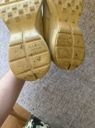 Zapatillas Gucci chunky de cuero blanco