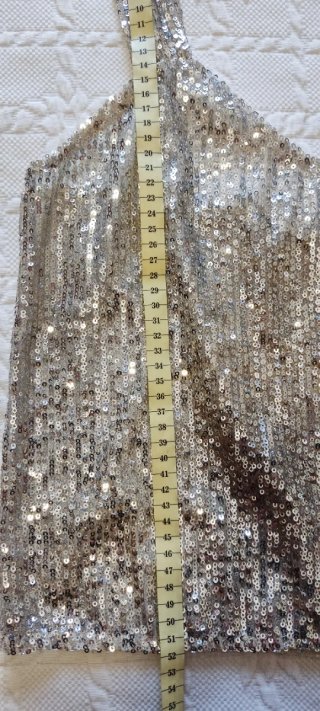 Top Zara lentejuelas beige/plata Talla única