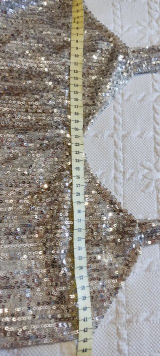 Top Zara lentejuelas beige/plata Talla única