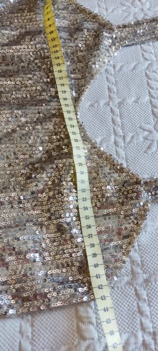 Top Zara lentejuelas beige/plata Talla única