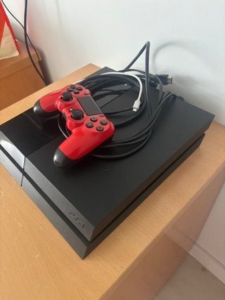 Consola PS4 Negra + Mando Rojo