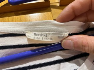 Camiseta rayas manga corta con volante