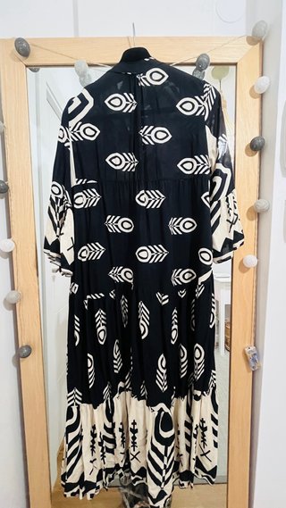 Vestido Vintage Negro y Beige