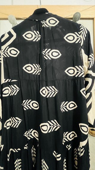 Vestido Vintage Negro y Beige