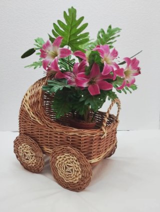 Carrito mimbre 33x34x24 cm