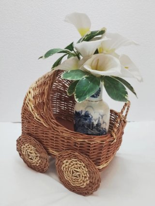 Carrito mimbre 33x34x24 cm