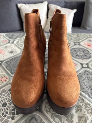 Botines tacón marrón mujer talla 38