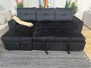 Sofá Cama Chaise Longue Negro 215cm