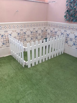Valla de Jardín Blanca PVC y otra de puerta