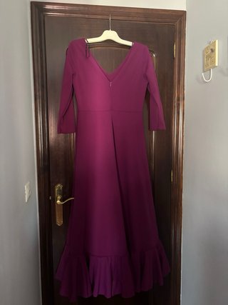 Bata flamenca punto elástico morado