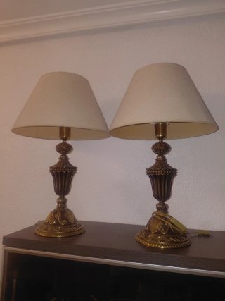 Lampade in metallo dorate antiche