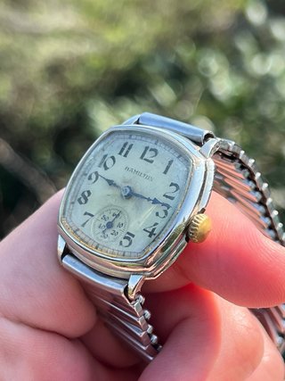 Hamilton Cushion Case 14Kt White Gold Filled