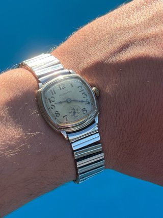 Hamilton Cushion Case 14Kt White Gold Filled
