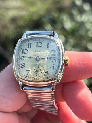 Hamilton Cushion Case 14Kt White Gold Filled