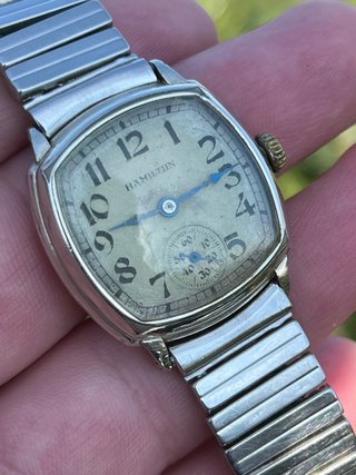 Hamilton Cushion Case 14Kt White Gold Filled