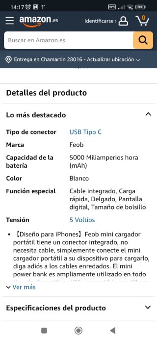 Mini cargador portátil iPhone 100%