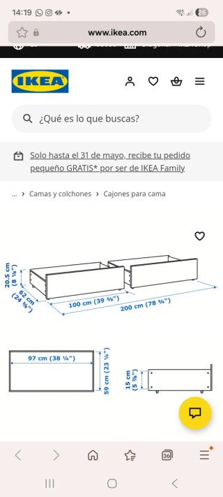 2ud Cajones de almacenaje para cama