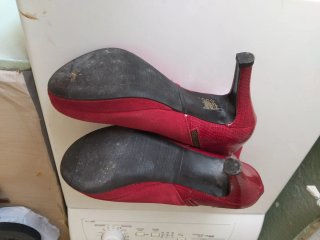 Botines rojos tacón alto