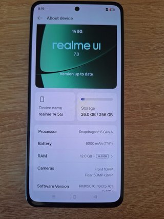 Realme 14 5G 256GB Plata