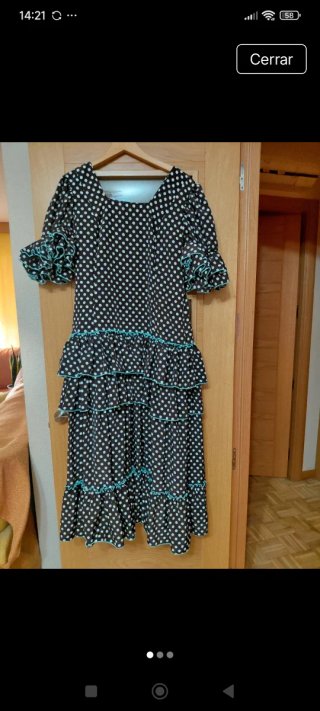 Bata Rociera Marrón Lunares Blancos
