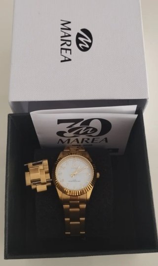 Reloj Marea Dorado y Blanco