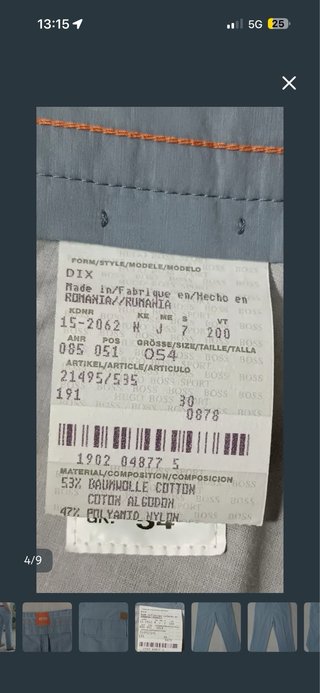 Pantalón Hugo Boss Talla 54 Azul