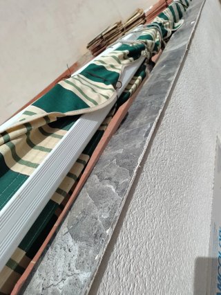 Toldo Rayas Beige y Verde