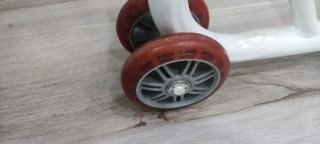 Caballete moto blanco con ruedas