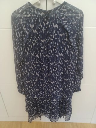 Vestido Purificación García azul y blanco