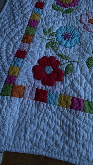 Colcha patchwork flores multicolor “Zara Home”