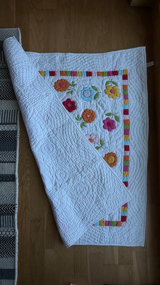Colcha patchwork flores multicolor “Zara Home”