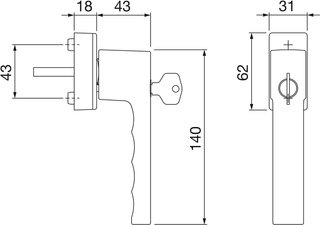 HOPPE manilla aluminio ventana bloqueo