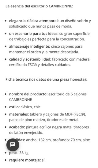 Escritorio elegante de madera negro