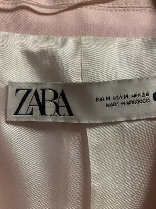 Americana Zara Rosa Doble Botonadura