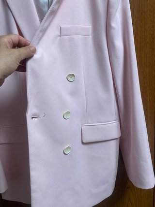 Americana Zara Rosa Doble Botonadura