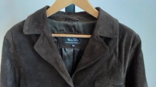 Giacca donna pelle scamosciata marrone