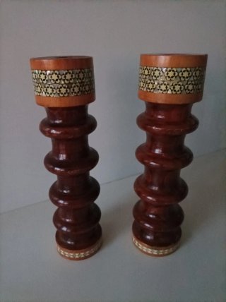 Candelabri artigianali in legno