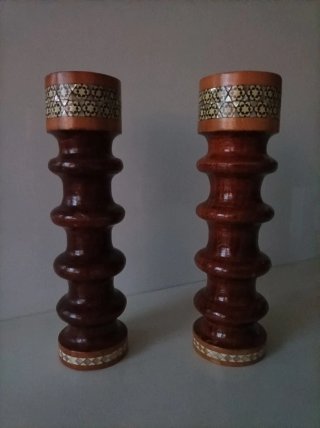 Candelabri artigianali in legno