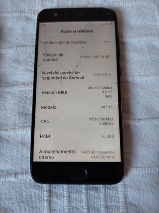 Xiaomi Mi 6 Negro 6 gb ram 64 gb rom
