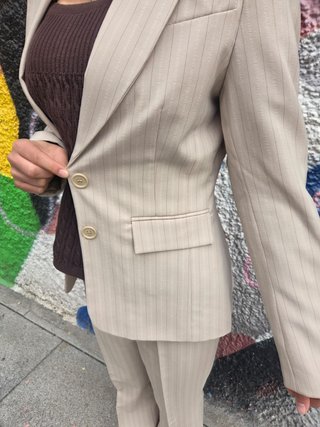 Traje de chaqueta y pantalón pinstripe