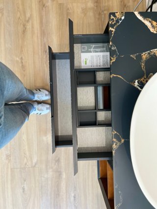Mueble de baño suspendido madera y mármol
