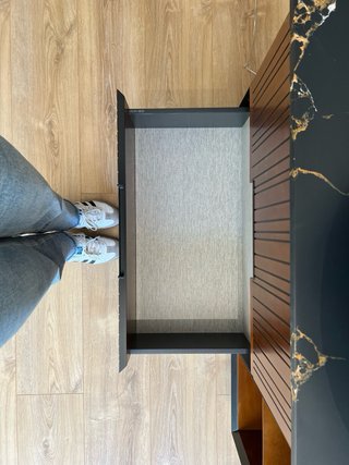 Mueble de baño suspendido madera y mármol