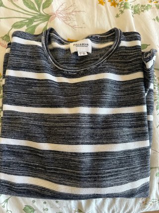 Jersey Pull&Bear rayas blanco y negro Talla L