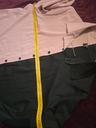Camisa Larga Bicolor Rosa Palo y Negro