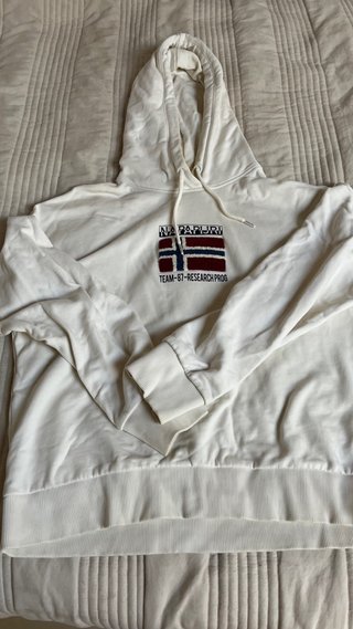 Sudadera Napapijri Blanca Logo Bandera