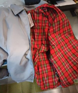 Giacca Harrington Grigia con Fodera Tartan